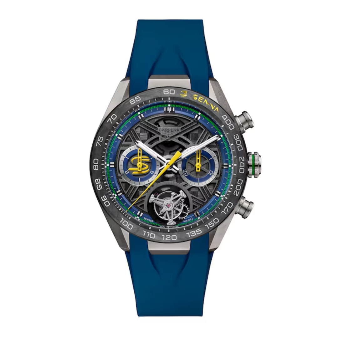 Classic Racing Skeleton Tourbillon – Blue & Yellow