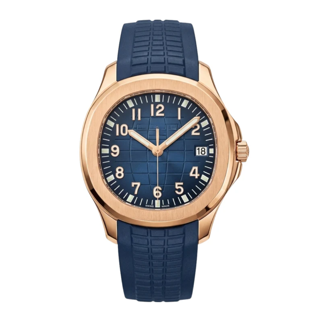 Aqua Sport Automatic – Blue Dial | Rose Gold Edition