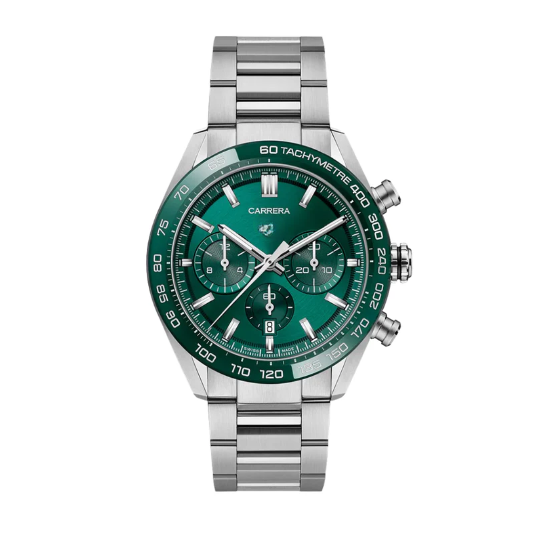 Classic Racing Chrono – Emerald Green Dial | Stainless Steel Bracelet B